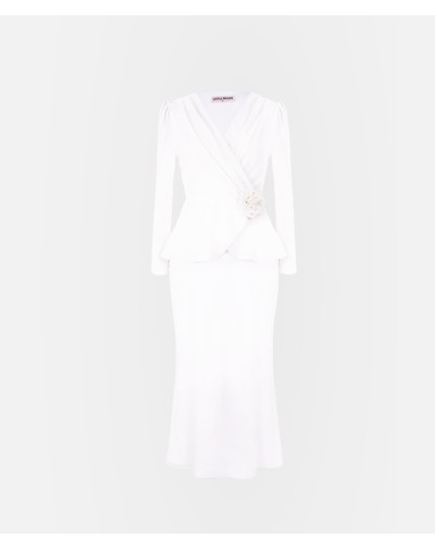 White chiffon suit
