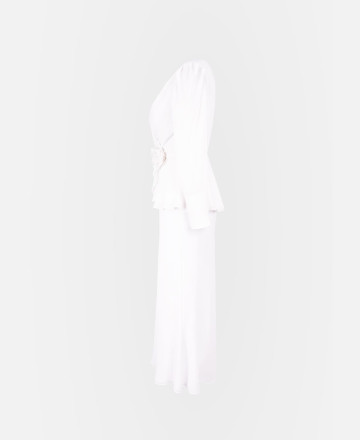 White chiffon suit