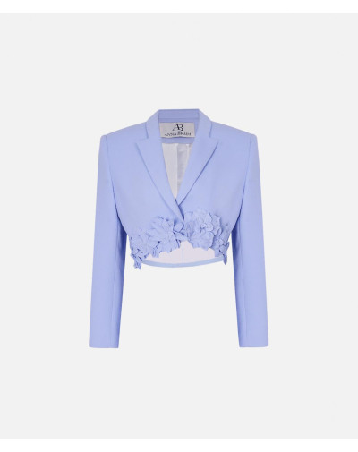 Blue jacket with flowers