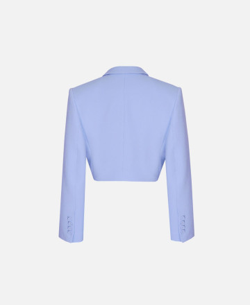 Blue jacket with flowers