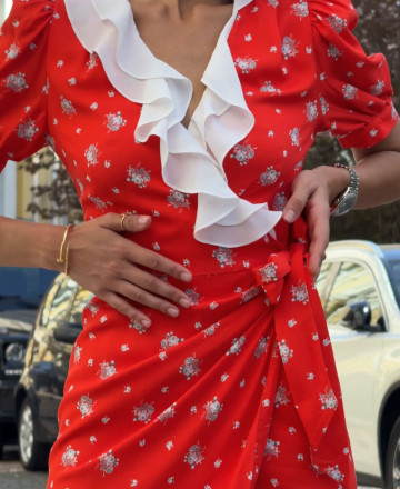 Red mini dress