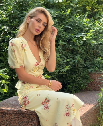 Yellow midi suit