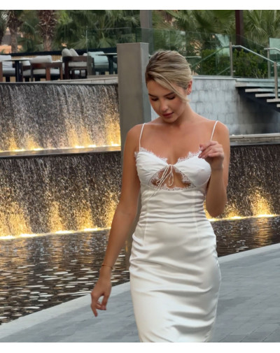 White midi dress