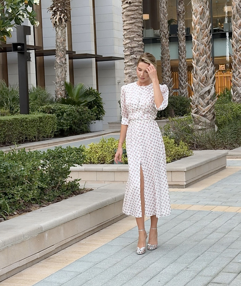 White midi dress